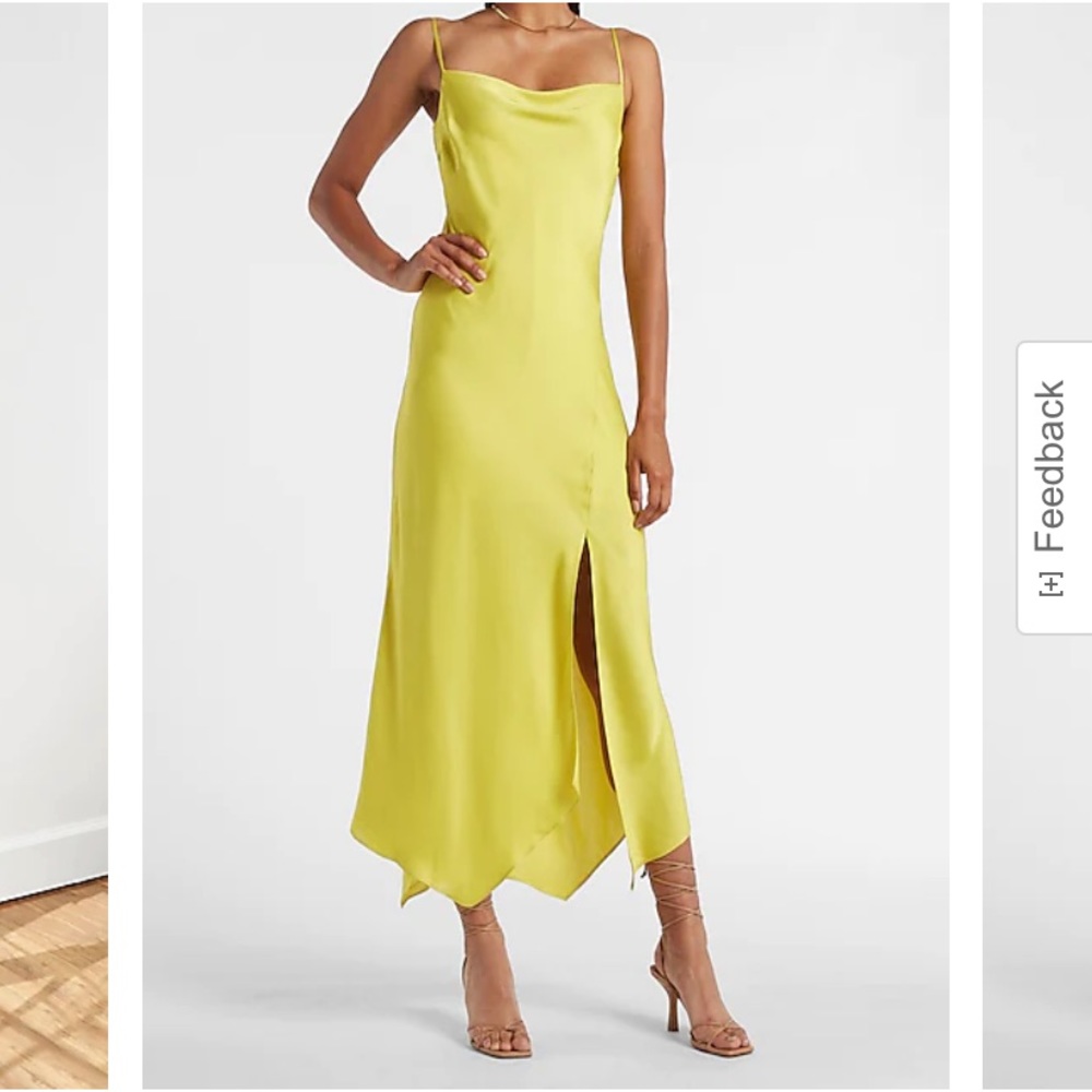 NWT Satin Cowl Neck Maxi Slip Dress